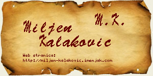 Miljen Kalaković vizit kartica
